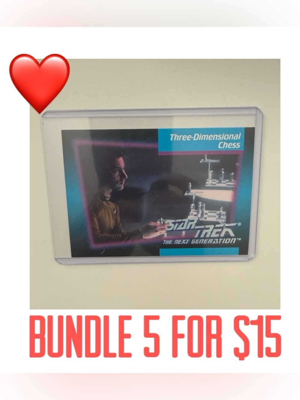 ❤️5 for $15❤️1992 Impel Star Trek TNG Three-Dimensional Chess Card #61